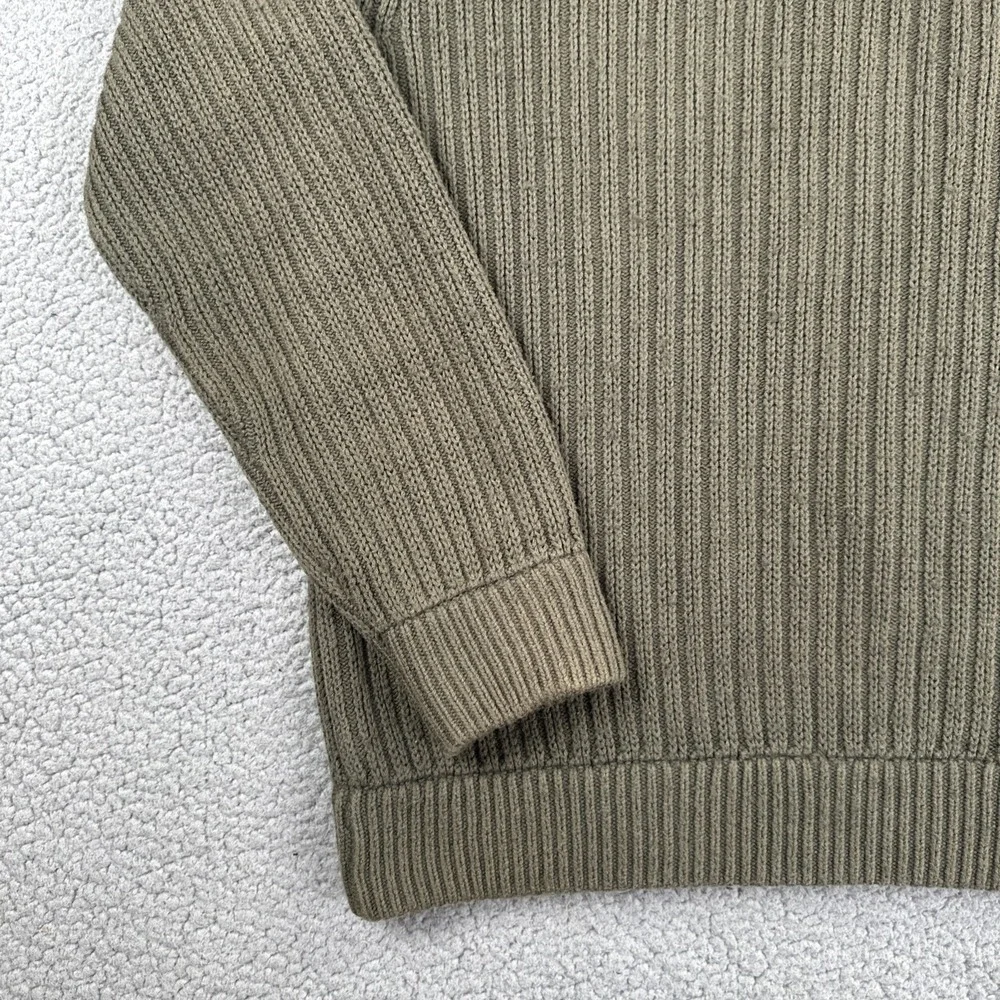 Duluth Trading Co Shawl Collar Infantry Sweater Men Medium Green Cotton Wool
